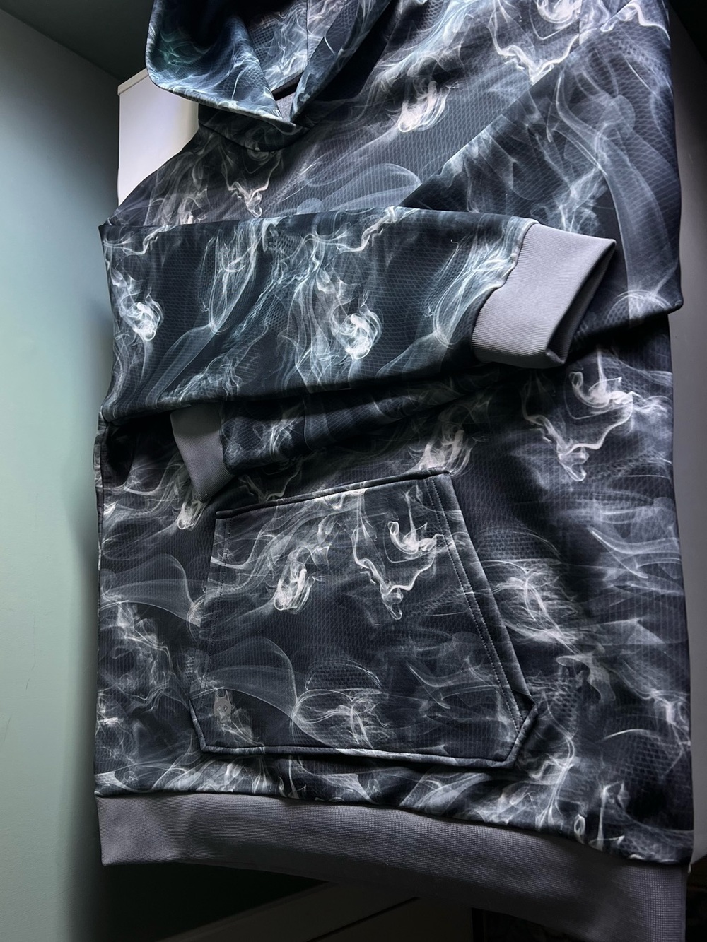 Greyson Black & Gray Smoke-Print Windbreaker Hoodie
